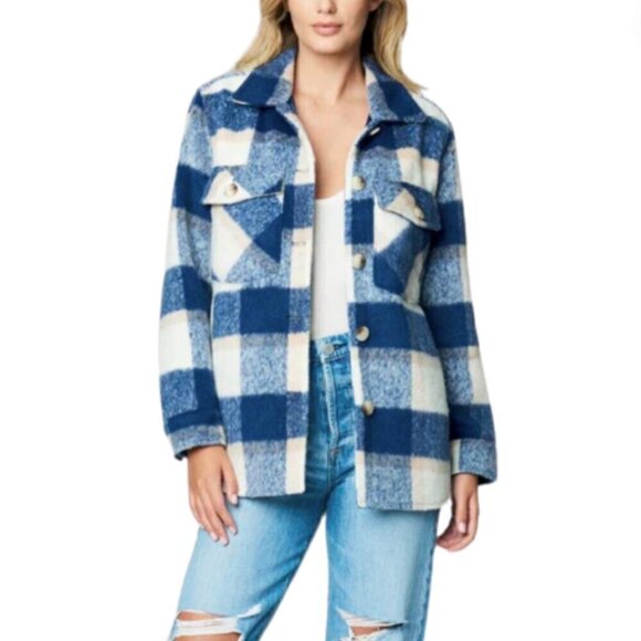 Womens Fall Jackets Plaid Casual Shackets Long Sleeve Button Down Fashion - Picture 2 of 16